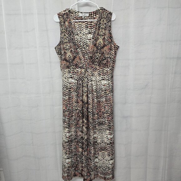 Kasper Dress Grunge Maxi Sleeveless Whimsigoth Snakeskin Green Orange LP - Picture 7 of 10